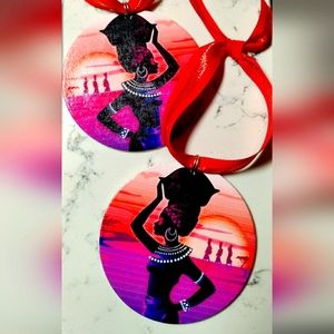 *HAPPY HOLIDAYS* New (Set of 2) Ornaments/Bag Tags/Keychains! Hand-painted Wood